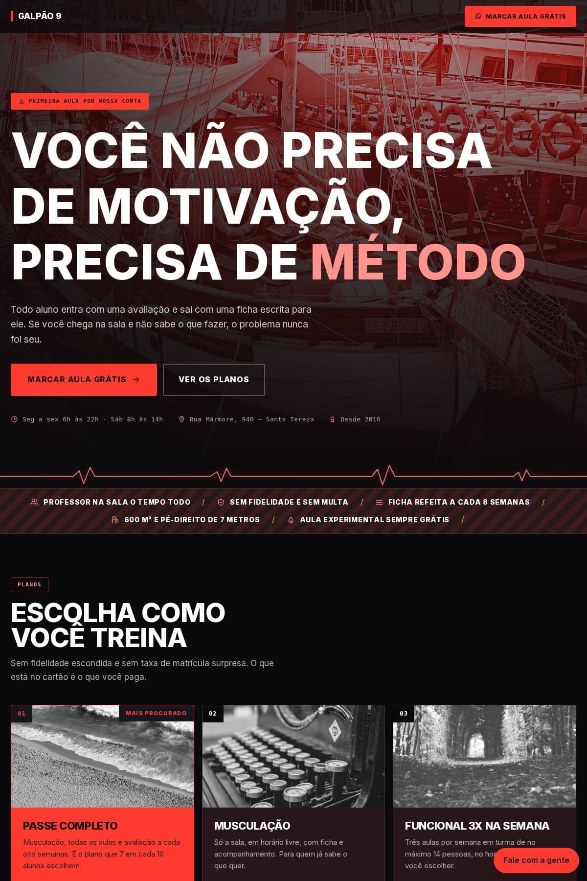 Página de exemplo no modelo Pulso